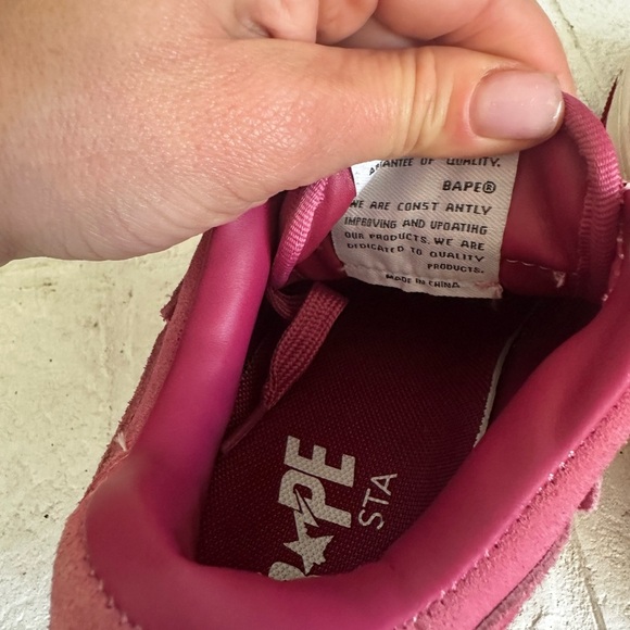 Bape Pink Suede Bapesta Women’s sneakers Size 7 Barbie Rare - Picture 9 of 10